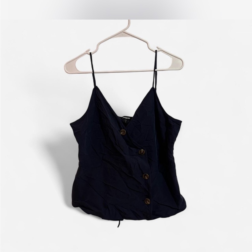 Express navy blue Buttoned Women's Blouse